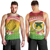Melanesian Ni-Vanuatu Men Tank Top Sea Turtle with Sand Drawing Pattern