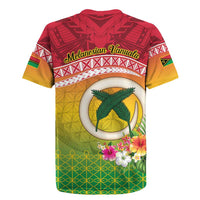 Melanesian Ni-Vanuatu Rugby Jersey Sea Turtle with Sand Drawing Pattern