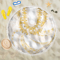 Aloha Lei Onaona Beach Blanket Beige Hawaiian Tribal Pattern