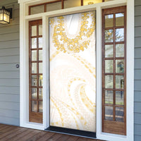 Aloha Lei Onaona Door Cover Beige Hawaiian Tribal Pattern - Polynesian Pride