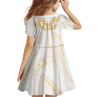 Aloha Lei Onaona Family Matching Puletasi and Hawaiian Shirt Beige Hawaiian Tribal Pattern