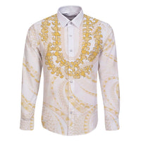 Aloha Lei Onaona Family Matching Short Sleeve Bodycon Dress and Hawaiian Shirt Beige Hawaiian Tribal Pattern