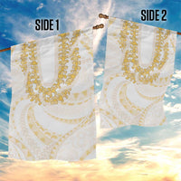 Aloha Lei Onaona Garden Flag Beige Hawaiian Tribal Pattern