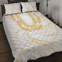 Aloha Lei Onaona Quilt Bed Set Beige Hawaiian Tribal Pattern