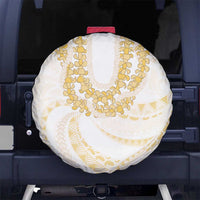 Aloha Lei Onaona Spare Tire Cover Beige Hawaiian Tribal Pattern
