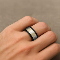 Aloha Lei Onaona Spinner Ring Beige Hawaiian Tribal Pattern - Polynesian Pride