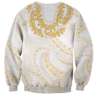 Aloha Lei Onaona Sweatshirt Beige Hawaiian Tribal Pattern