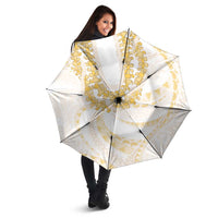 Aloha Lei Onaona Umbrella Beige Hawaiian Tribal Pattern - Polynesian Pride