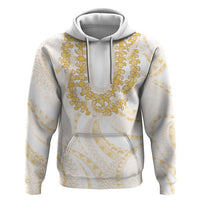 Aloha Lei Onaona Zip Hoodie Beige Hawaiian Tribal Pattern