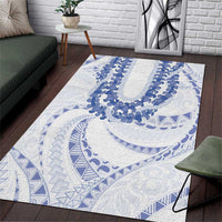 Aloha Lei Onaona Area Rug Navy Blue Hawaiian Tribal Pattern