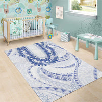 Aloha Lei Onaona Area Rug Navy Blue Hawaiian Tribal Pattern