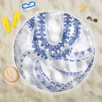 Aloha Lei Onaona Beach Blanket Navy Blue Hawaiian Tribal Pattern