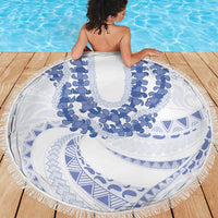 Aloha Lei Onaona Beach Blanket Navy Blue Hawaiian Tribal Pattern