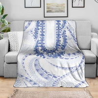 Aloha Lei Onaona Blanket Navy Blue Hawaiian Tribal Pattern