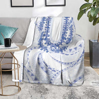 Aloha Lei Onaona Blanket Navy Blue Hawaiian Tribal Pattern