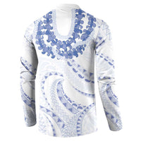 Aloha Lei Onaona Button Sweatshirt Navy Blue Hawaiian Tribal Pattern