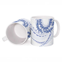 Aloha Lei Onaona Ceramic Mug Navy Blue Hawaiian Tribal Pattern - Polynesian Pride