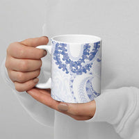 Aloha Lei Onaona Ceramic Mug Navy Blue Hawaiian Tribal Pattern - Polynesian Pride