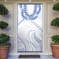 Aloha Lei Onaona Door Cover Navy Blue Hawaiian Tribal Pattern - Polynesian Pride