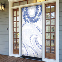 Aloha Lei Onaona Door Cover Navy Blue Hawaiian Tribal Pattern - Polynesian Pride