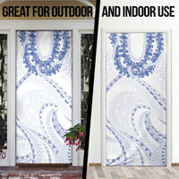 Aloha Lei Onaona Door Cover Navy Blue Hawaiian Tribal Pattern - Polynesian Pride