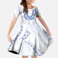 Aloha Lei Onaona Family Matching Mermaid Dress and Hawaiian Shirt Navy Blue Hawaiian Tribal Pattern