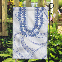 Aloha Lei Onaona Garden Flag Navy Blue Hawaiian Tribal Pattern