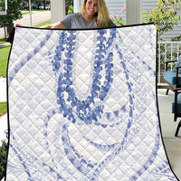 Aloha Lei Onaona Quilt Navy Blue Hawaiian Tribal Pattern