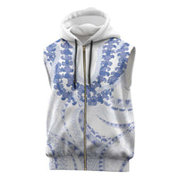 Aloha Lei Onaona Sleeveless Zip Hoodie Navy Blue Hawaiian Tribal Pattern - Polynesian Pride