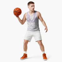 Aloha Lei Onaona Basketball Jersey Purple Hawaiian Tribal Pattern - Polynesian Pride