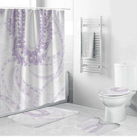 Aloha Lei Onaona Bathroom Set Purple Hawaiian Tribal Pattern - Polynesian Pride