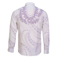 Aloha Lei Onaona Family Matching Short Sleeve Bodycon Dress and Hawaiian Shirt Purple Hawaiian Tribal Pattern