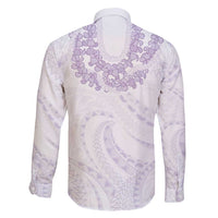 Aloha Lei Onaona Family Matching Tank Maxi Dress and Hawaiian Shirt Purple Hawaiian Tribal Pattern