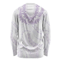 Aloha Lei Onaona Long Sleeve Shirt Purple Hawaiian Tribal Pattern