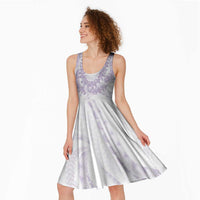 Aloha Lei Onaona Midi Dress Purple Hawaiian Tribal Pattern - Polynesian Pride