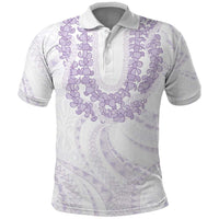Aloha Lei Onaona Polo Shirt Purple Hawaiian Tribal Pattern