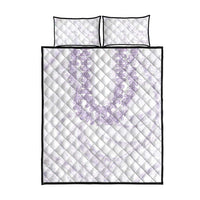 Aloha Lei Onaona Quilt Bed Set Purple Hawaiian Tribal Pattern