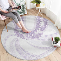 Aloha Lei Onaona Round Carpet Purple Hawaiian Tribal Pattern