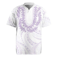 Aloha Lei Onaona Rugby Jersey Purple Hawaiian Tribal Pattern