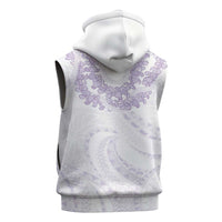Aloha Lei Onaona Sleeveless Zip Hoodie Purple Hawaiian Tribal Pattern - Polynesian Pride