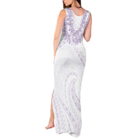 Aloha Lei Onaona Tank Maxi Dress Purple Hawaiian Tribal Pattern