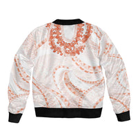 Aloha Lei Onaona Bomber Jacket Red Hawaiian Tribal Pattern