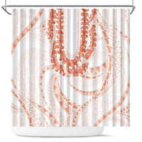 Aloha Lei Onaona Shower Curtain Red Hawaiian Tribal Pattern