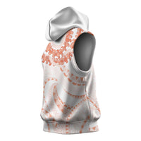Aloha Lei Onaona Sleeveless Hoodie Red Hawaiian Tribal Pattern - Polynesian Pride
