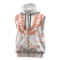 Aloha Lei Onaona Sleeveless Zip Hoodie Red Hawaiian Tribal Pattern LT9