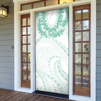 Aloha Lei Onaona Door Cover Sage Green Hawaiian Tribal Pattern - Polynesian Pride
