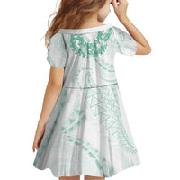 Aloha Lei Onaona Family Matching Off Shoulder Maxi Dress and Hawaiian Shirt Sage Green Hawaiian Tribal Pattern