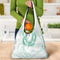 Aloha Lei Onaona Grocery Bag Sage Green Hawaiian Tribal Pattern