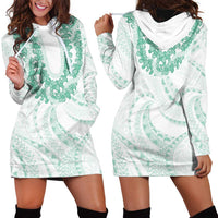 Aloha Lei Onaona Hoodie Dress Sage Green Hawaiian Tribal Pattern