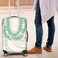 Aloha Lei Onaona Luggage Cover Sage Green Hawaiian Tribal Pattern